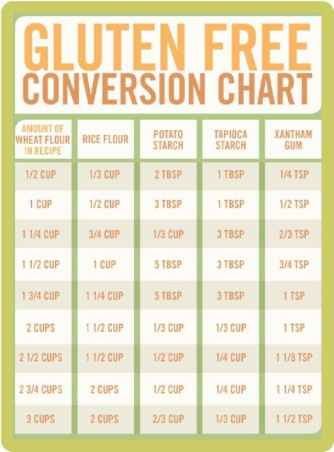 GLUTEN FREE CONVERSION CHART REFRIGERATOR FRIDGE MAGNET EBay