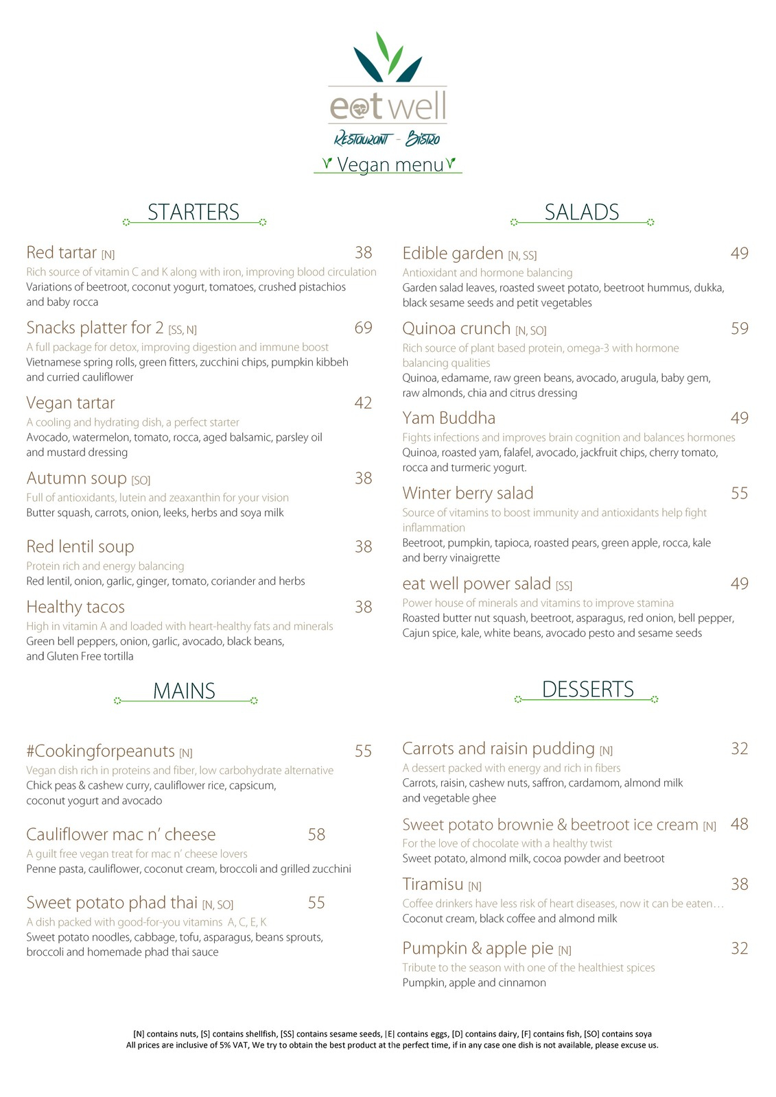 Menu Gluten Free Healthy Dubai Eat Well Restaurant Healthy Meal