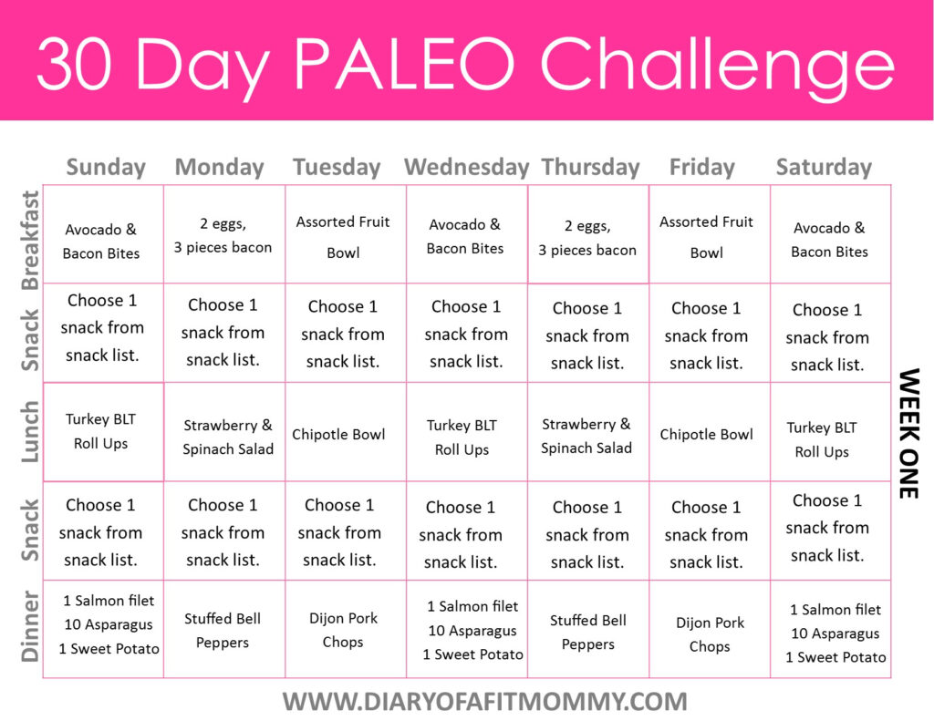 30 Day Paleo Challenge Diary Of A Fit Mommy