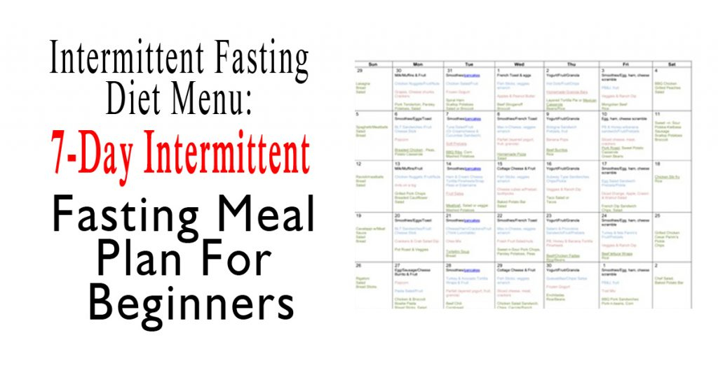 7 Day Intermittent Fasting Meal Plan For Beginners