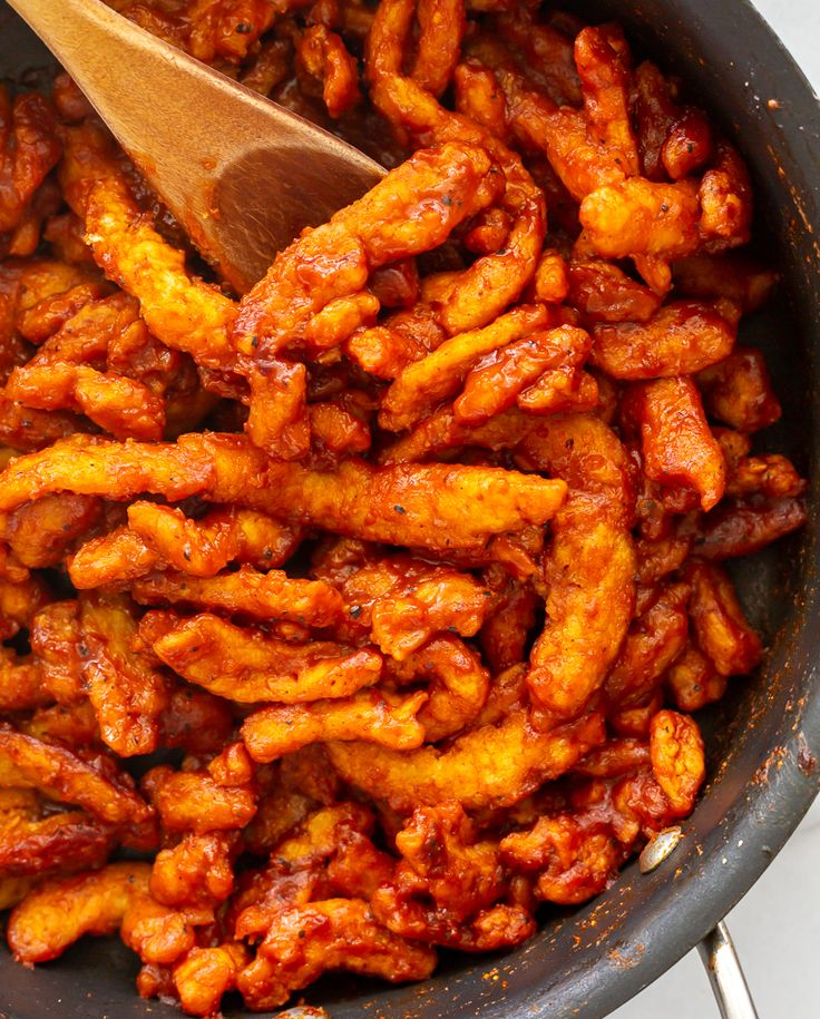 BBQ Soy Curls Recipe In 2020 Soy Curls Air Fryer Recipes Healthy