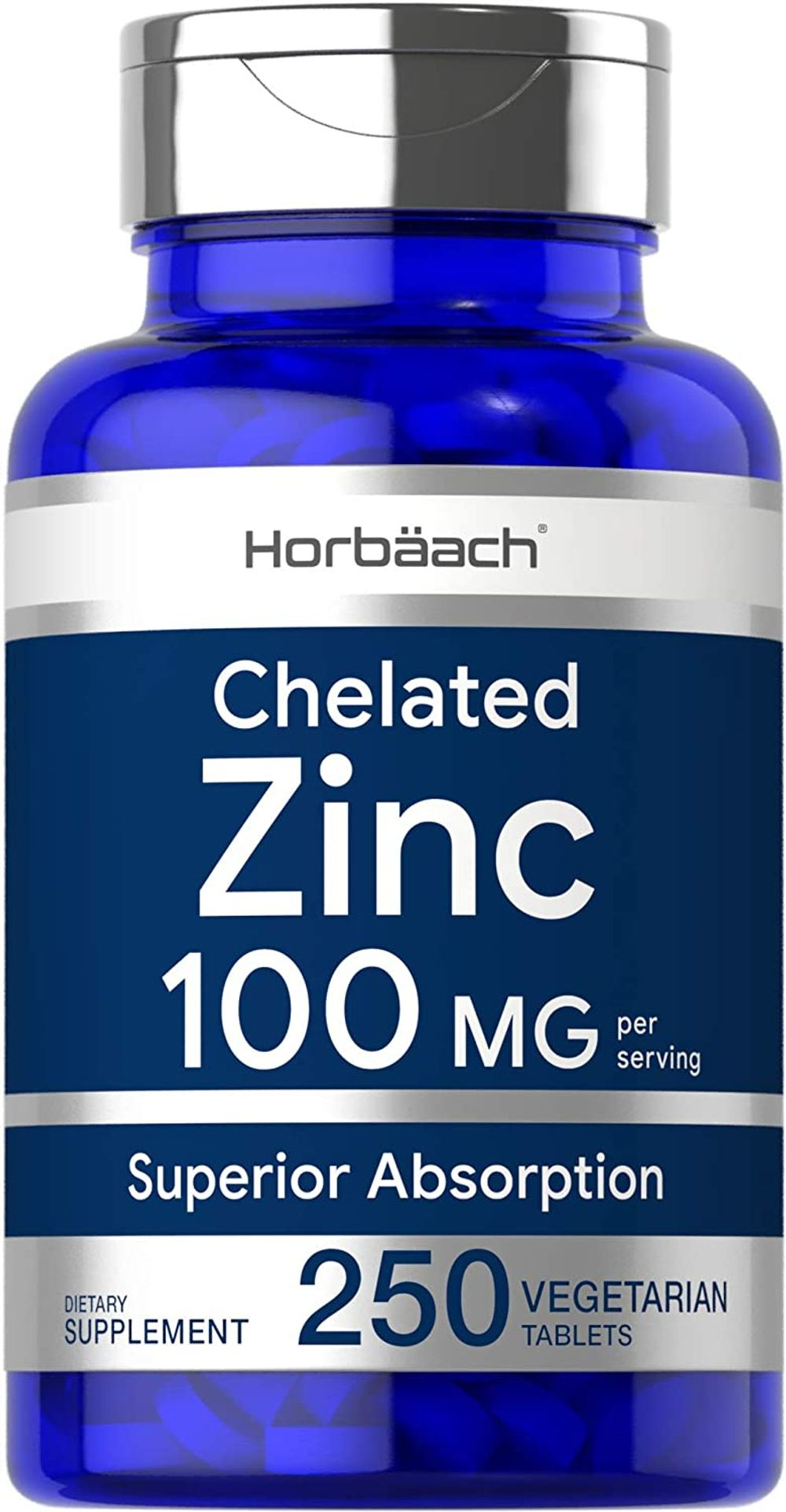 Chelated Zinc Supplement 100mg 250 Tablets High Potency Superior 