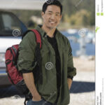 Man Wearing Backpack By RV Royalty Free Stock Photo Image 13584475