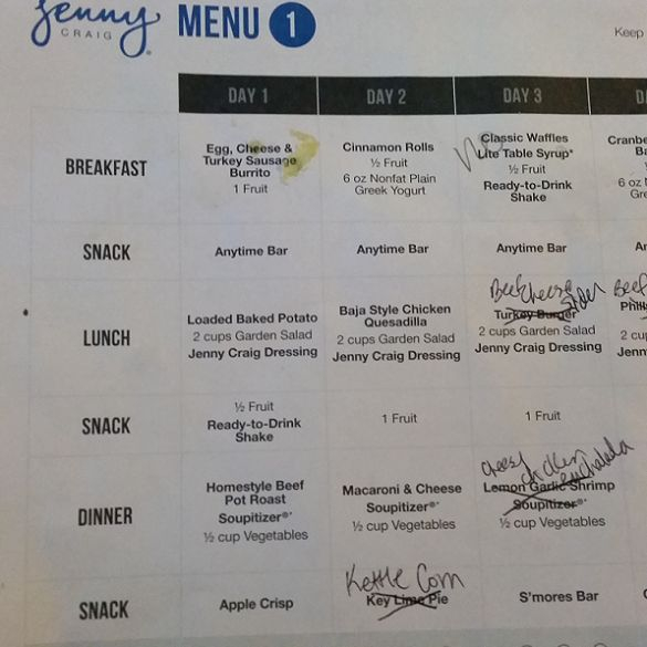 Weeks 1 2 On Jenny Craig What A 1200 Calorie Meal Plan Looks Like 