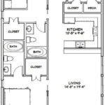 28x40 House 2 Bedroom 2 Bath 1120 Sq Ft PDF Floor Etsy Bedroom