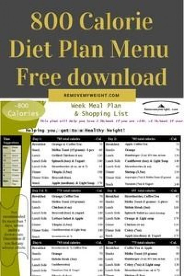 800 Calorie Diet Plan Menu Pdf Free Download fastdiet 800 Calorie 