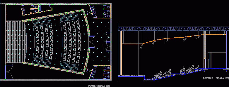 Auditorium DWG Section For AutoCAD Designs CAD