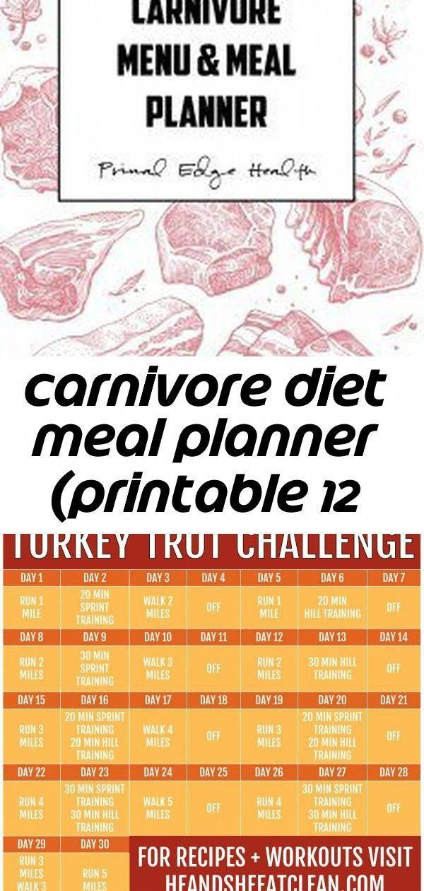 Carnivore Diet Meal Planner printable 12 In 2020 Diet Meal Planner 