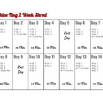 Chloe Ting s 2 Week Shred Printable Calendar Workout Calendar Shred