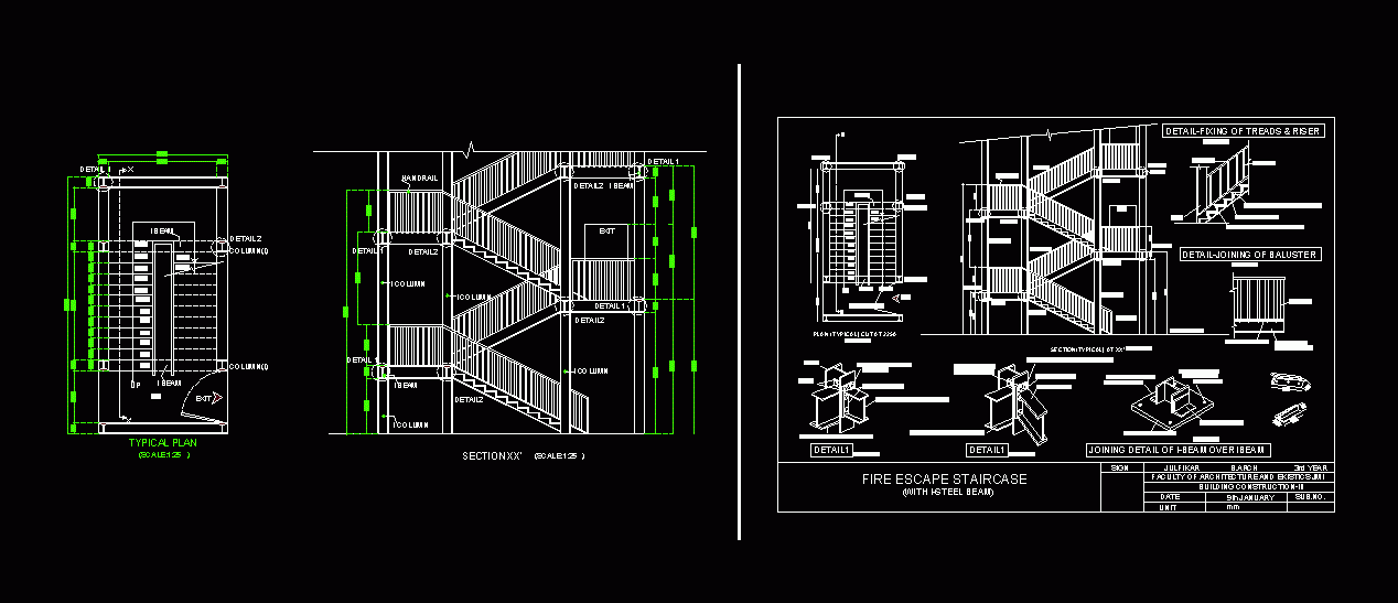 Fire Escape DWG Detail For AutoCAD Designs CAD