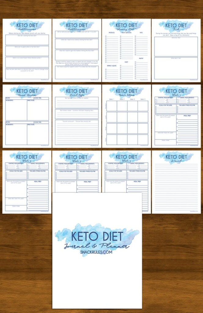 Free Keto Diet Planner Printables Snack Rules Diet Planner 