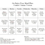 Go Dairy Free Meal Plan Comfort Food Version Printable